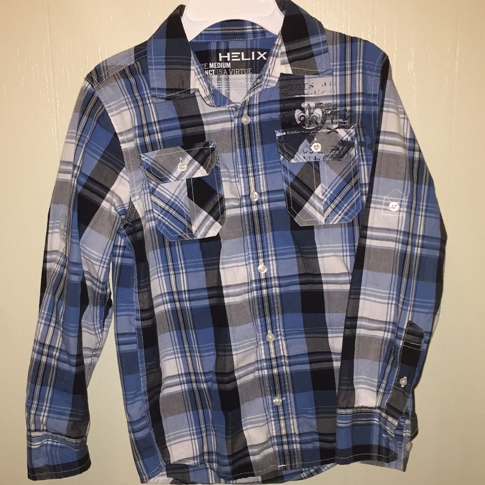 Helix button down plaid shirt